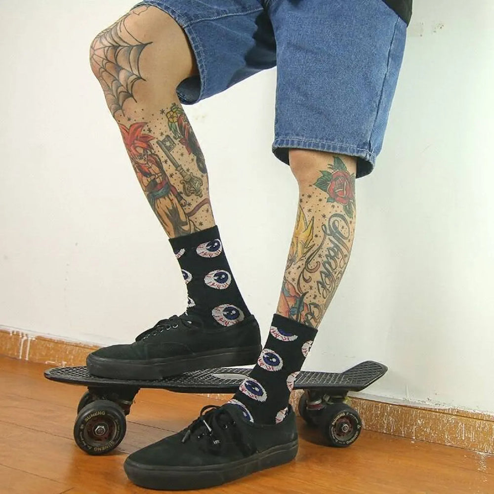 Spooky Eyeballs Harajuku Socks - Women’s Clothing & Accessories - 1