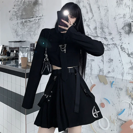 Harajuku Spring Streetwear Outfit - Women’s Clothing & Accessories - Suits - 2 - 2024