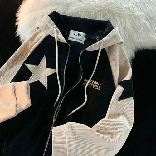 Harajuku Star Zip Hoodie - Women’s - Hoodies - 2
