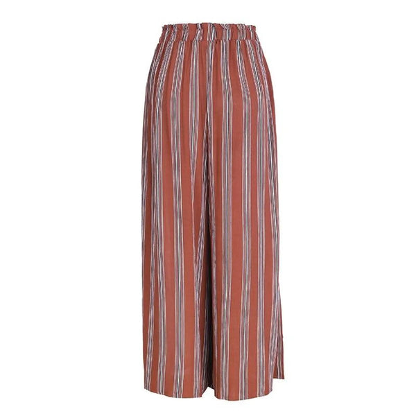 High Waist Loose Striped Pants - Bottoms - 1