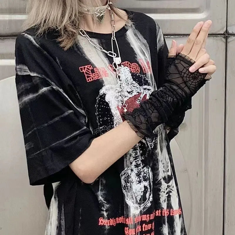 Black Spider Web Lace Gloves - Gothic Punk Harajuku Fashion - Harajuku Style - Clothing Accessories - 5 - 2024