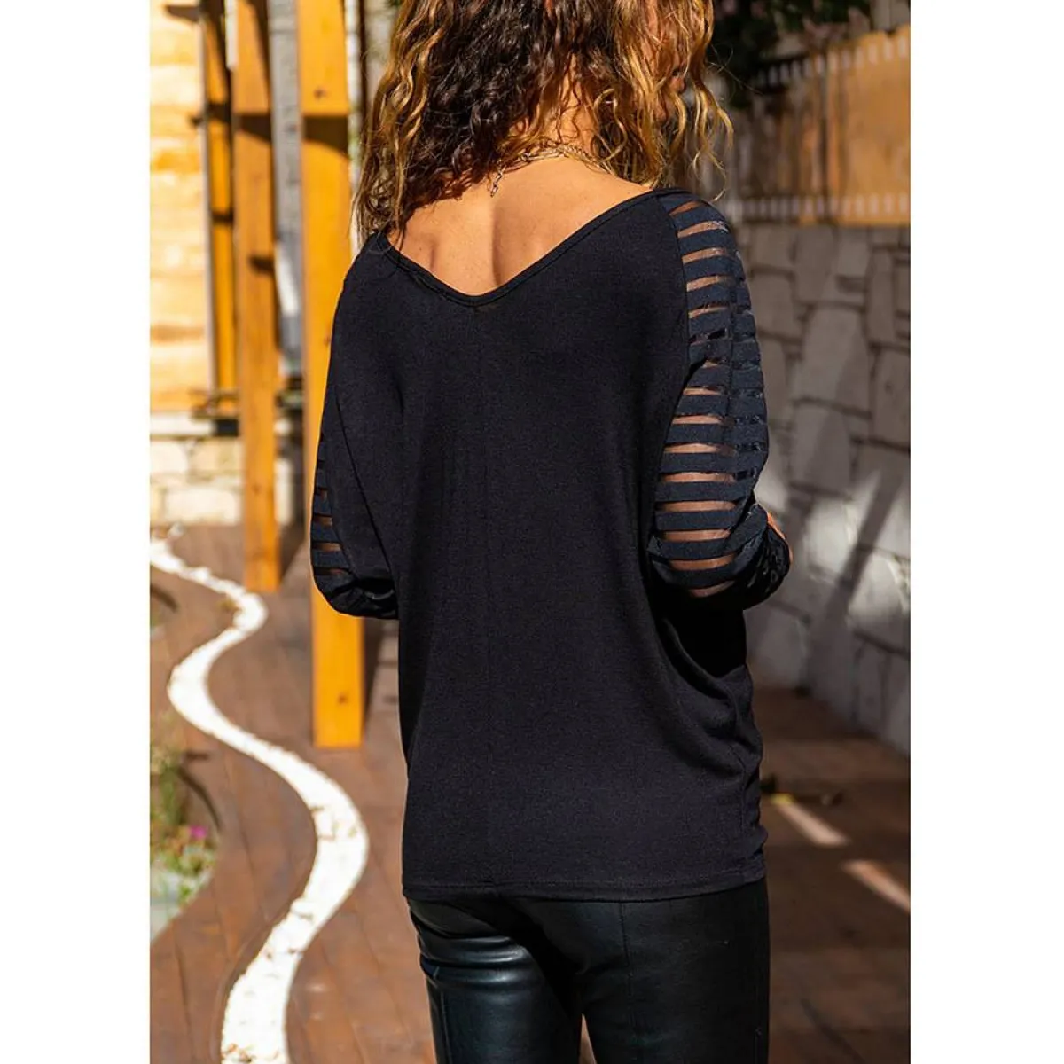 Harajuku Style Mesh Sleeve Shirt - T-Shirts - 4