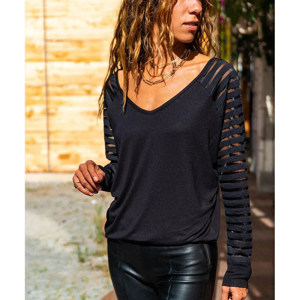 Harajuku Style Mesh Sleeve Shirt - T-Shirts - 6