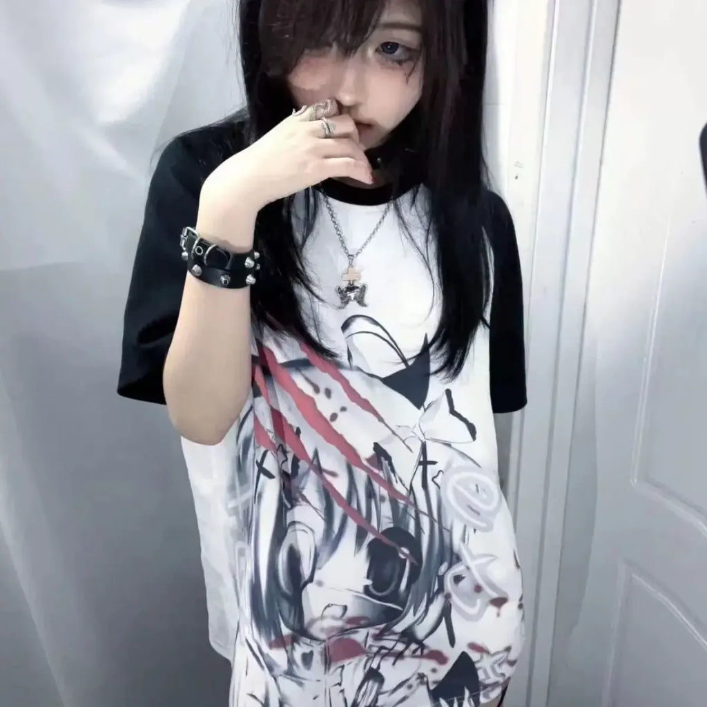 Yami Kawaii T-Shirt – Harajuku Subculture Tee - T-Shirts - Short - Round - Tops - 6
