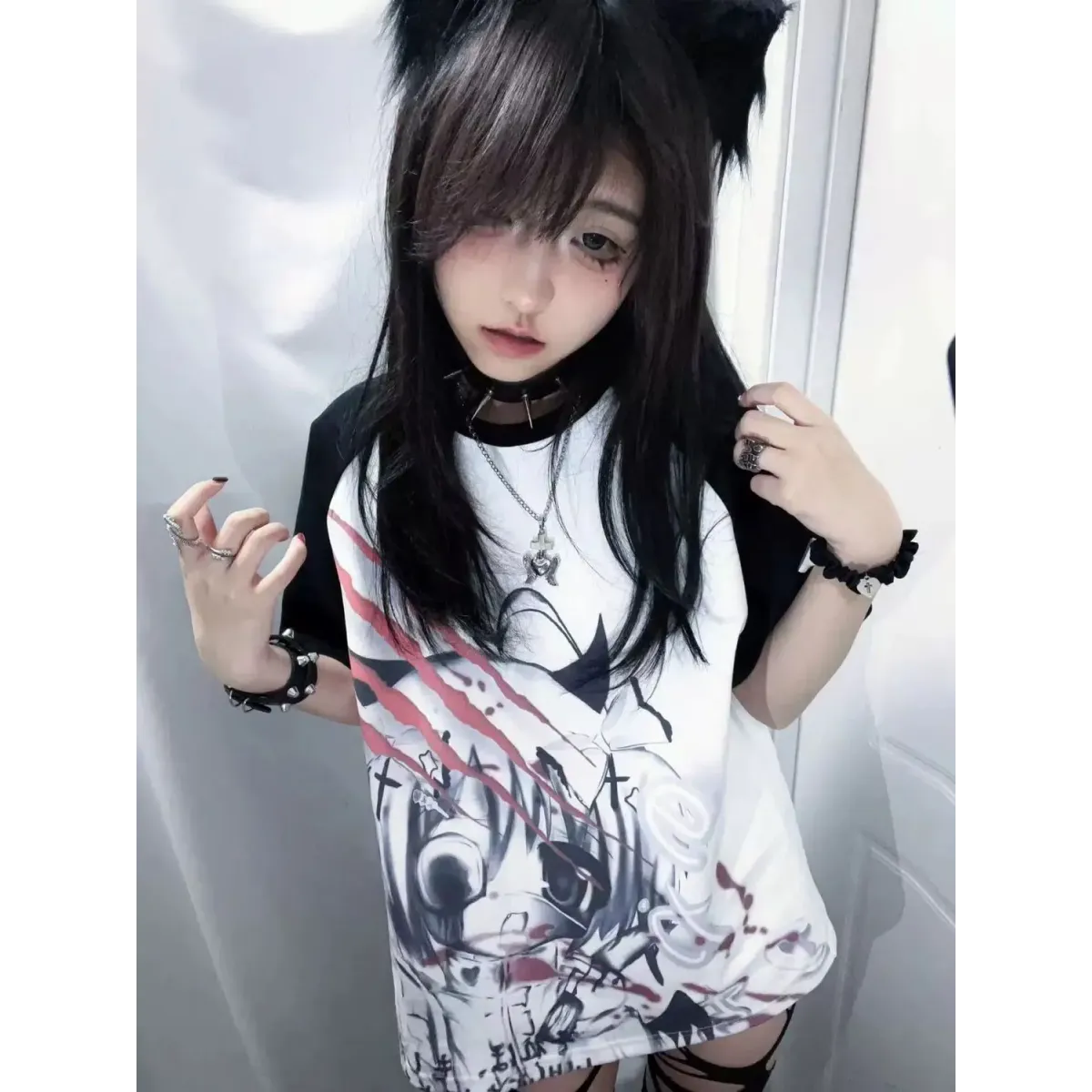 Yami Kawaii T-Shirt – Harajuku Subculture Tee - T-Shirts - Short - Round - Tops - 4