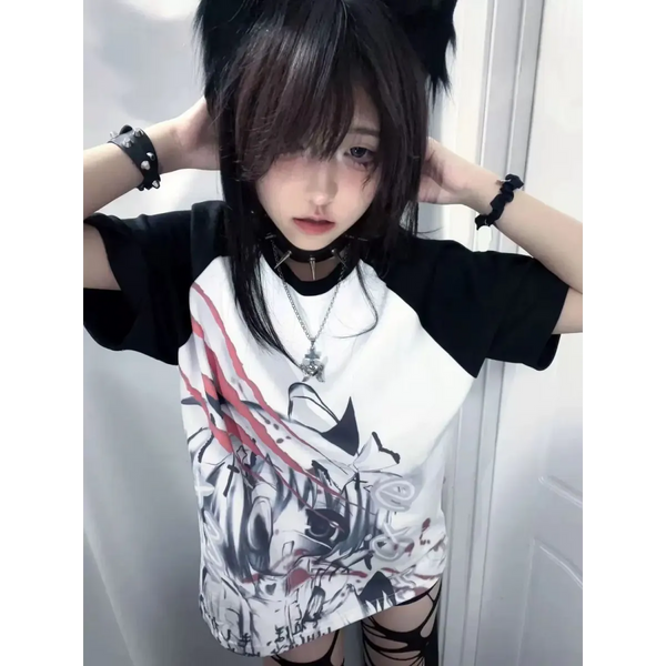 Yami Kawaii T-Shirt – Harajuku Subculture Tee - T-Shirts - Short - Round - Tops - 1