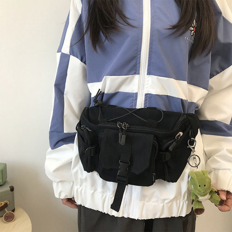 Harajuku Techwear Canvas Sling Bag - Women’s Clothing & Accessories - Apparel & Accessories - 4 - 2024