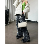 Gothic Dragon Print Baggy Jeans – Harajuku Y2K Aesthetic Denim - Bottoms - Women’s Jeans - 6