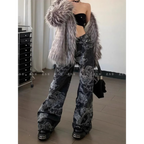 Gothic Dragon Print Baggy Jeans – Harajuku Y2K Aesthetic Denim - Bottoms - Women’s Jeans - 5