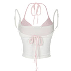 Halter Crop Top Set – Harajuku Y2K Kawaii Cami - Women’s Clothing & Accessories - Sleeveless - Sweetheart - Camisole - 2