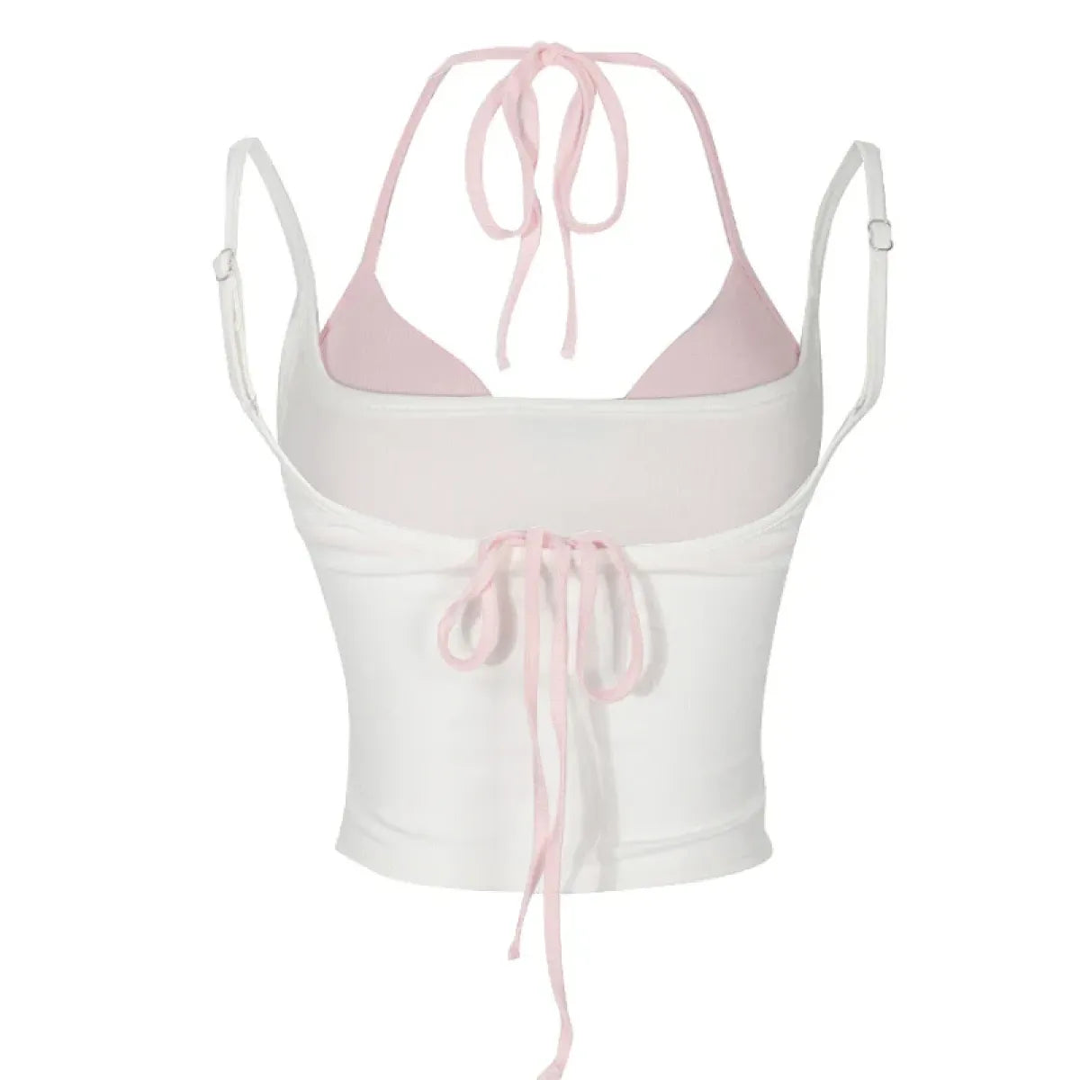 Halter Crop Top Set – Harajuku Y2K Kawaii Cami - Women’s Clothing & Accessories - Sleeveless - Sweetheart - Camisole - 2