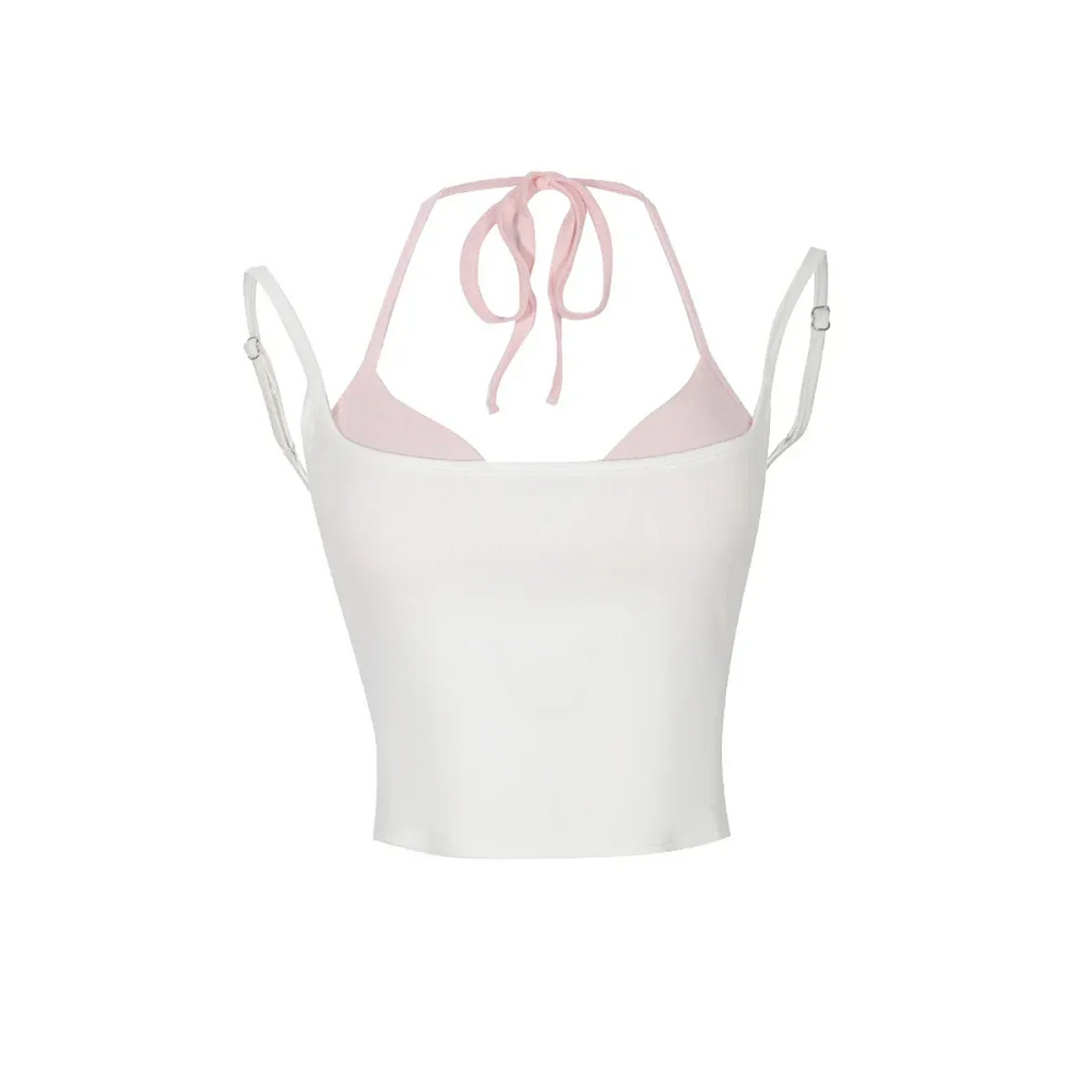 Halter Crop Top Set – Harajuku Y2K Kawaii Cami - Women’s Clothing & Accessories - Sleeveless - Sweetheart - Camisole - 1