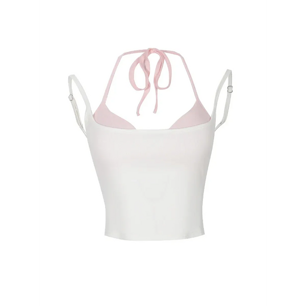 Halter Crop Top Set – Harajuku Y2K Kawaii Cami - Women’s Clothing & Accessories - Sleeveless - Sweetheart - Camisole - 1