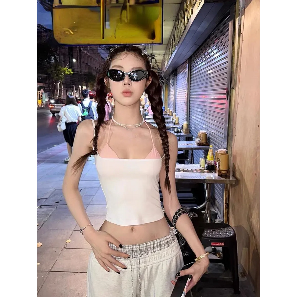 Halter Crop Top Set – Harajuku Y2K Kawaii Cami - Women’s Clothing & Accessories - Sleeveless - Sweetheart - Camisole - 4