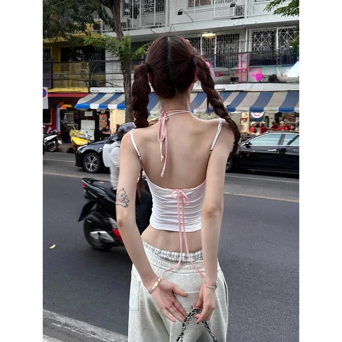 Halter Crop Top Set – Harajuku Y2K Kawaii Cami - Women’s Clothing & Accessories - Sleeveless - Sweetheart - Camisole - 5