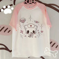 Kawaii Nurse Bear Oversized Tee – Harajuku Y2K Pastel Shirt - T-Shirts - 3/4 - Round - T-Shirts - 7