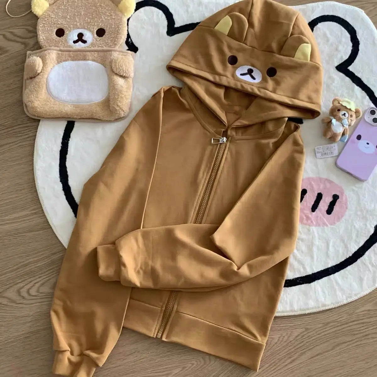 Kawaii Bear Hoodie - Harajuku Y2K Zipper Sweatshirt for Women - T-Shirts - Hoodies - 2024 - 10 - Worldwide Shipping