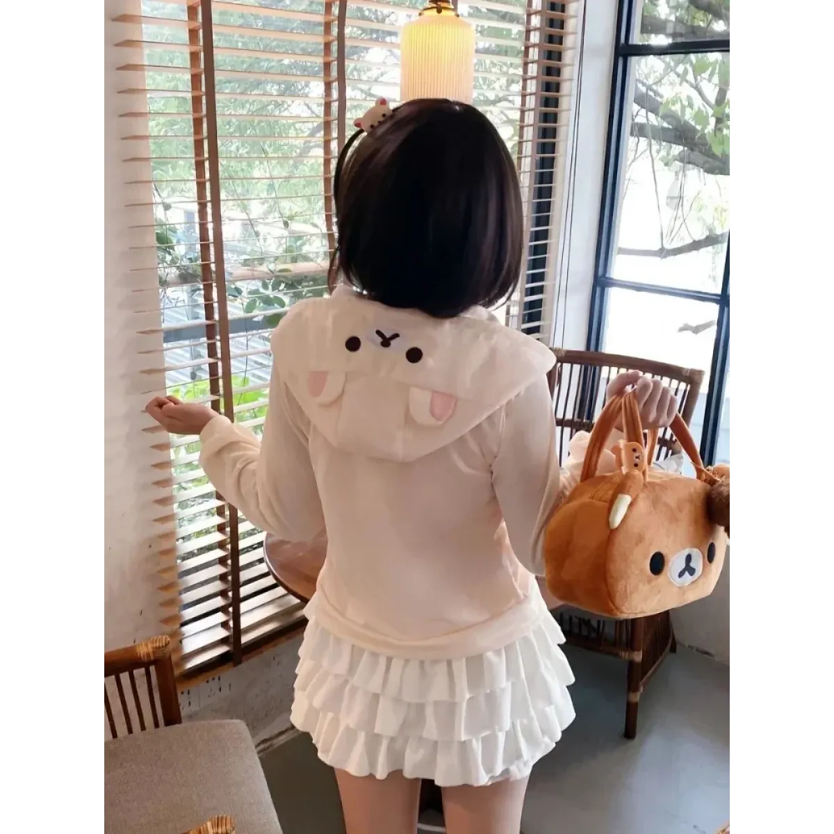 Kawaii Bear Hoodie - Harajuku Y2K Zipper Sweatshirt for Women - T-Shirts - Hooded - Hoodies - 5