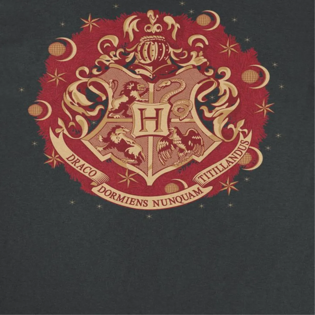 Hogwarts Christmas Crest Black T-Shirt - T-Shirts - T-Shirt - 2