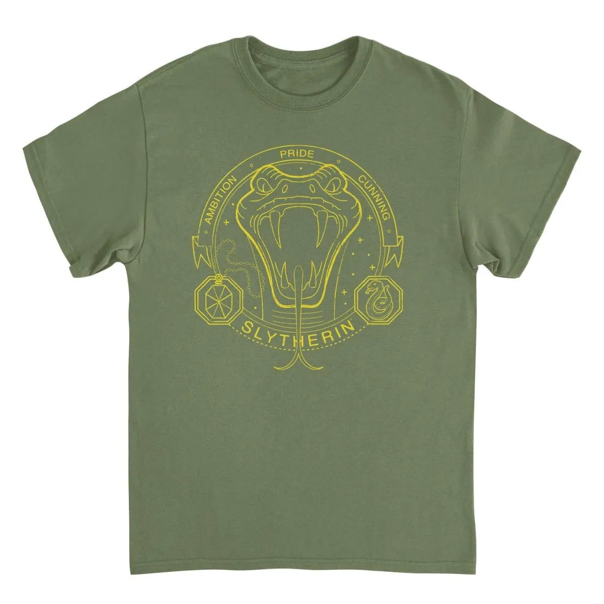 Slytherin Minimalist Mascot T-Shirt – Military Green - T-Shirts - T-Shirt - 1
