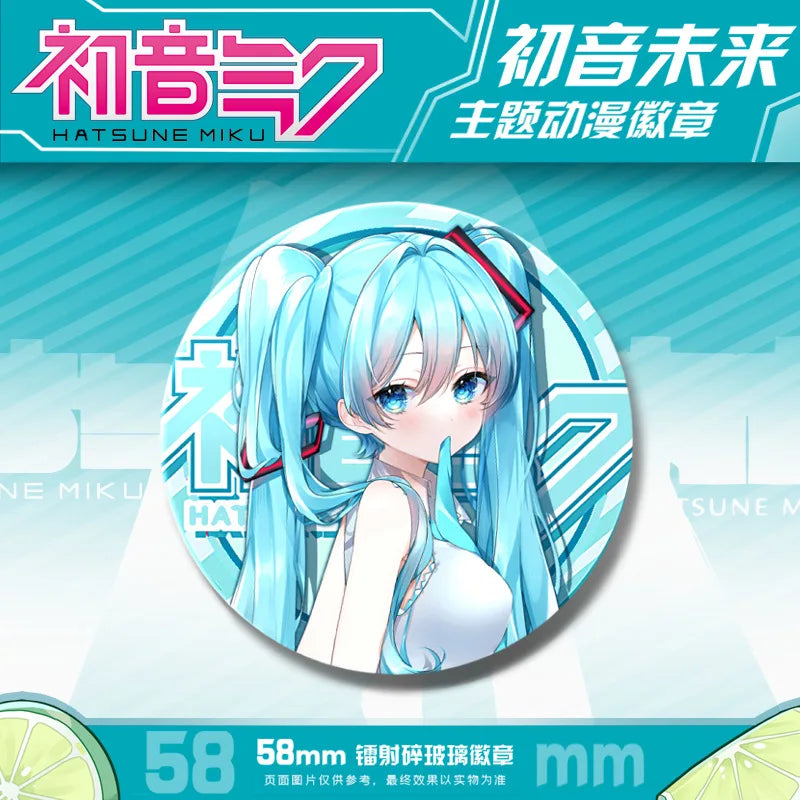 Hatsune Miku Anime Kawaii Button Pin - Cute Badges for Anything - Hatsune Miku 4 / 58mm - Anime - Apparel & Accessories