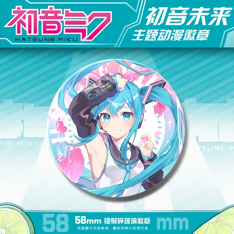 Hatsune Miku Anime Kawaii Button Pin - Cute Badges for Anything - Hatsune Miku 8 / 58mm - Anime - Apparel & Accessories