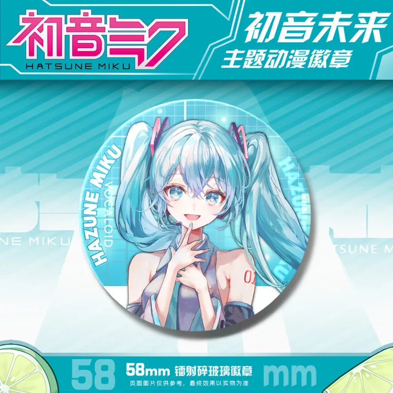 Hatsune Miku Anime Kawaii Button Pin - Cute Badges for Anything - Hatsune Miku 9 / 58mm - Anime - Apparel & Accessories