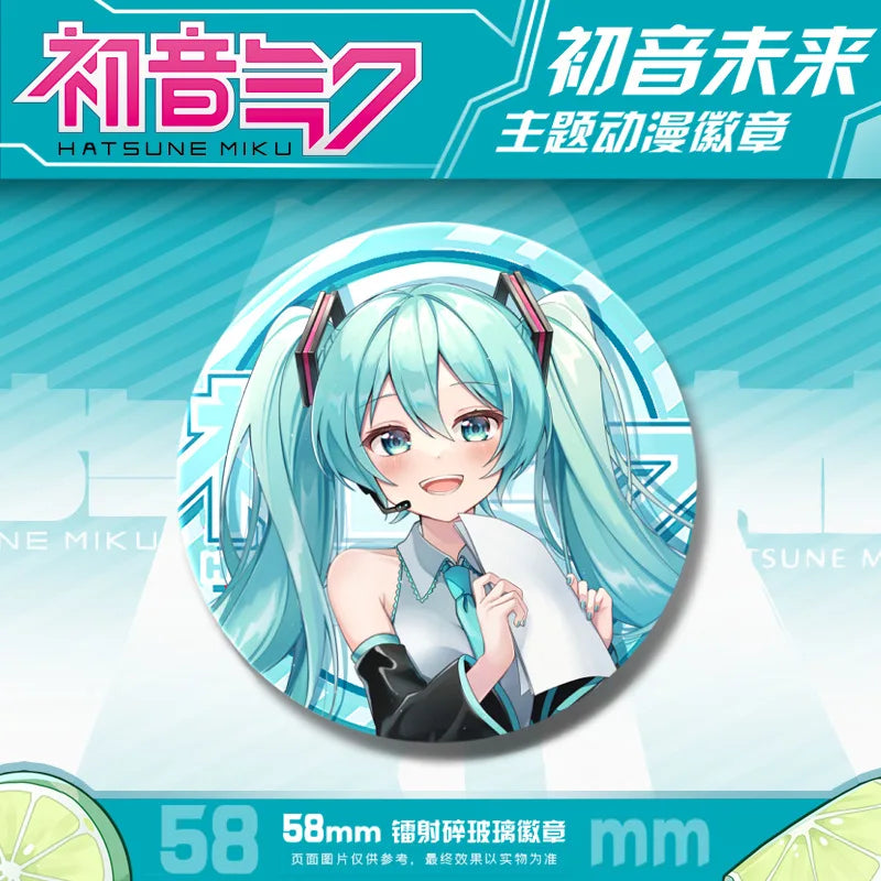 Hatsune Miku Anime Kawaii Button Pin - Cute Badges for Anything - Hatsune Miku 10 / 58mm - Anime - Apparel &