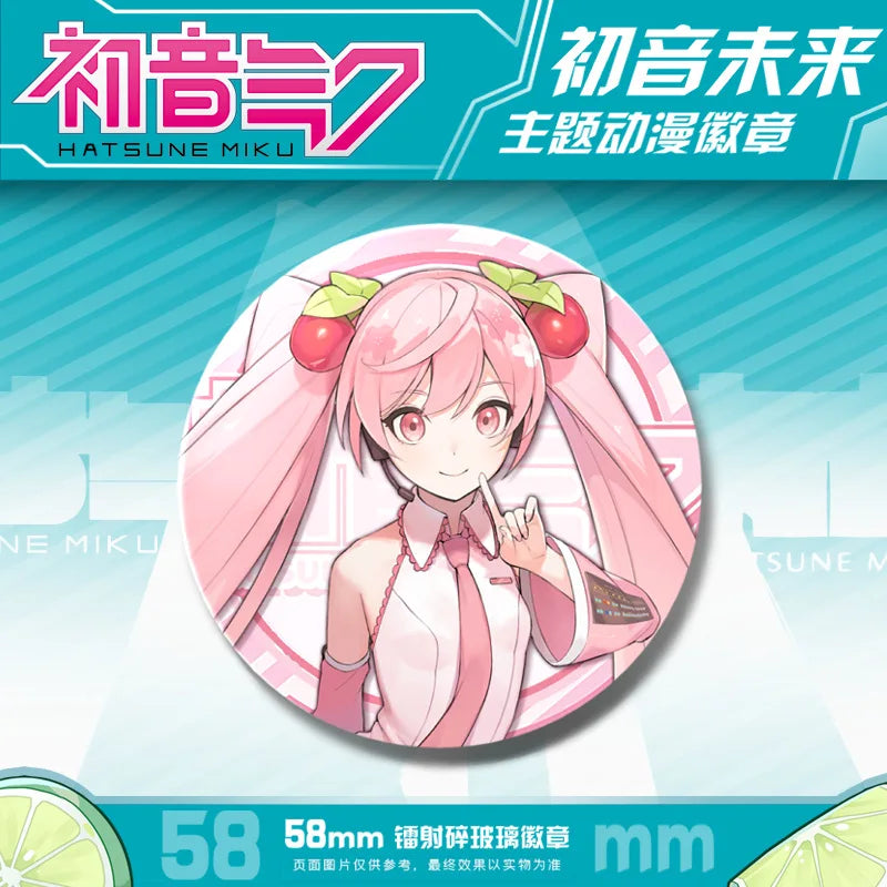 Hatsune Miku Anime Kawaii Button Pin - Cute Badges for Anything - Hatsune Miku 11 / 58mm - Anime - Apparel &