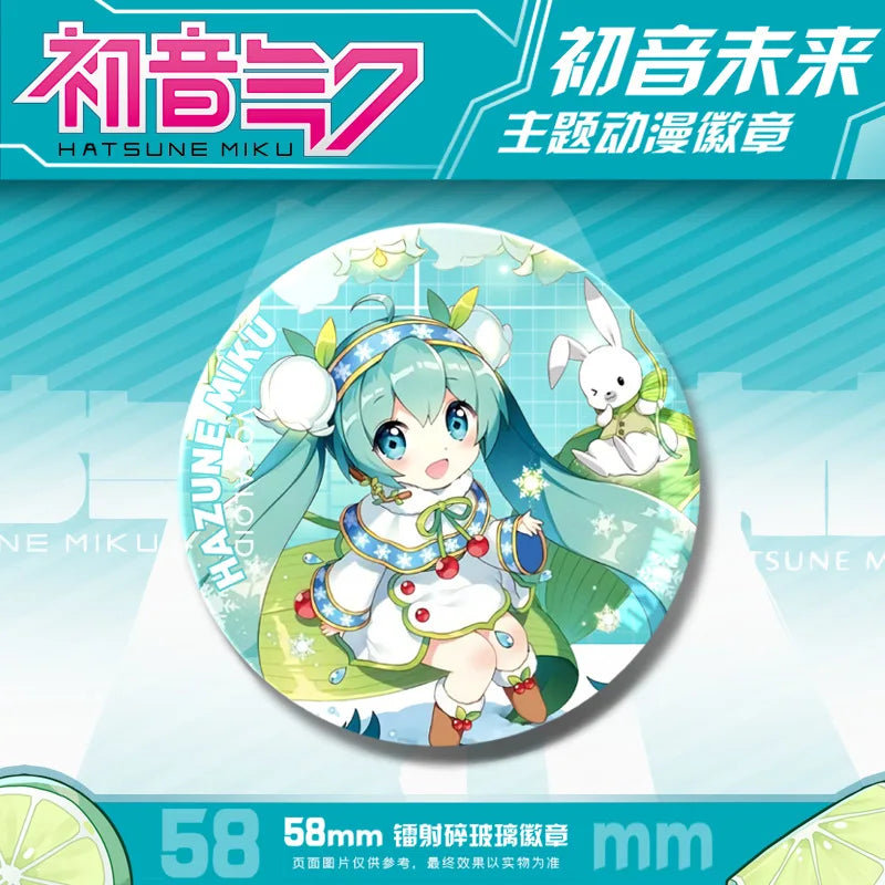 Hatsune Miku Anime Kawaii Button Pin - Cute Badges for Anything - Hatsune Miku 12 / 58mm - Anime - Apparel &