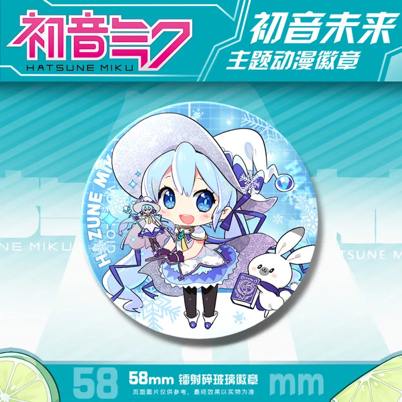 Hatsune Miku Anime Kawaii Button Pin - Cute Badges for Anything - Hatsune Miku 19 / 58mm - Anime - Apparel &