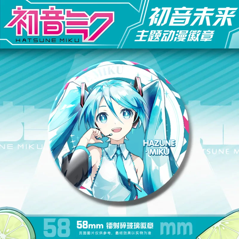 Hatsune Miku Anime Kawaii Button Pin - Cute Badges for Anything - Hatsune Miku 25 / 58mm - Anime - Apparel &