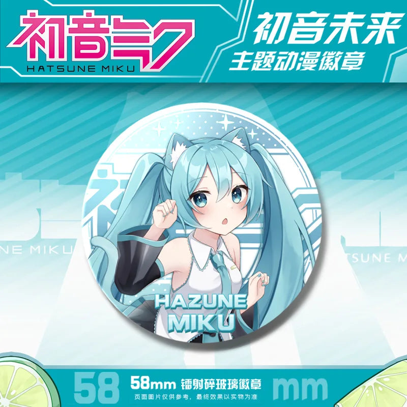 Hatsune Miku Anime Kawaii Button Pin - Cute Badges for Anything - Hatsune Miku 1 / 58mm - Anime - Apparel & Accessories