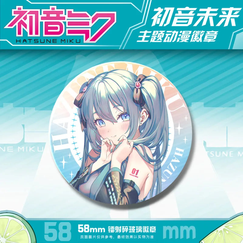 Hatsune Miku Anime Kawaii Button Pin - Cute Badges for Anything - Hatsune Miku 2 / 58mm - Anime - Apparel & Accessories