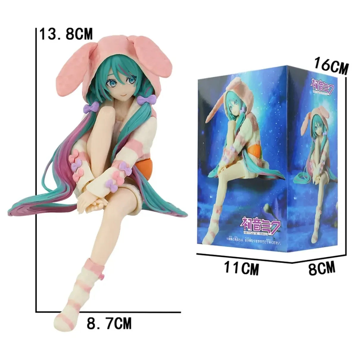 Hatsune Miku Bunny Hoodie Sleepwear PVC Figurine - Hoodies & Sweatshirts - Figurine - 6