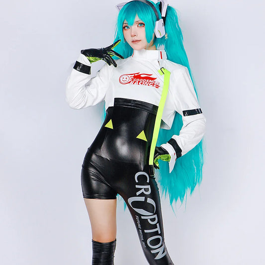 Hatsune Miku Racing 2022 Cosplay Costume – Full Bodysuit with Wig and Gloves - Anime - Costumes - 2025 - 2