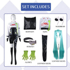 Hatsune Miku Racing 2022 Cosplay Costume – Full Bodysuit with Wig and Gloves - Anime - Cosplay - 21