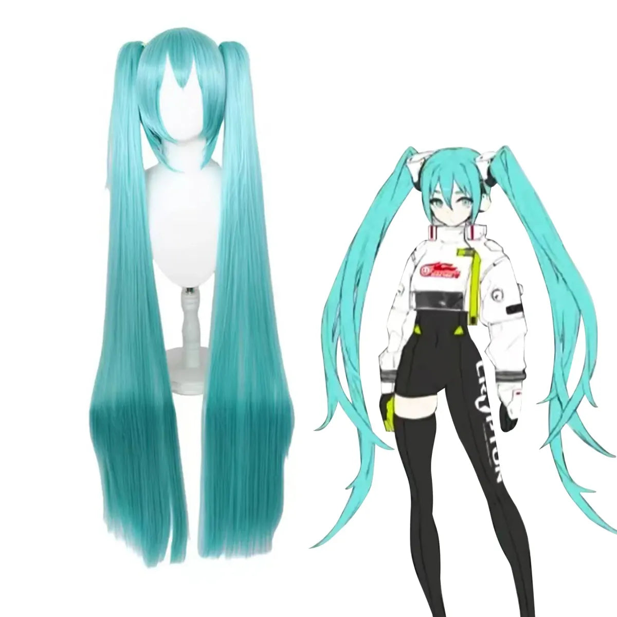 Hatsune Miku Racing 2022 Cosplay Costume – Full Bodysuit with Wig and Gloves - Anime - Cosplay - 5