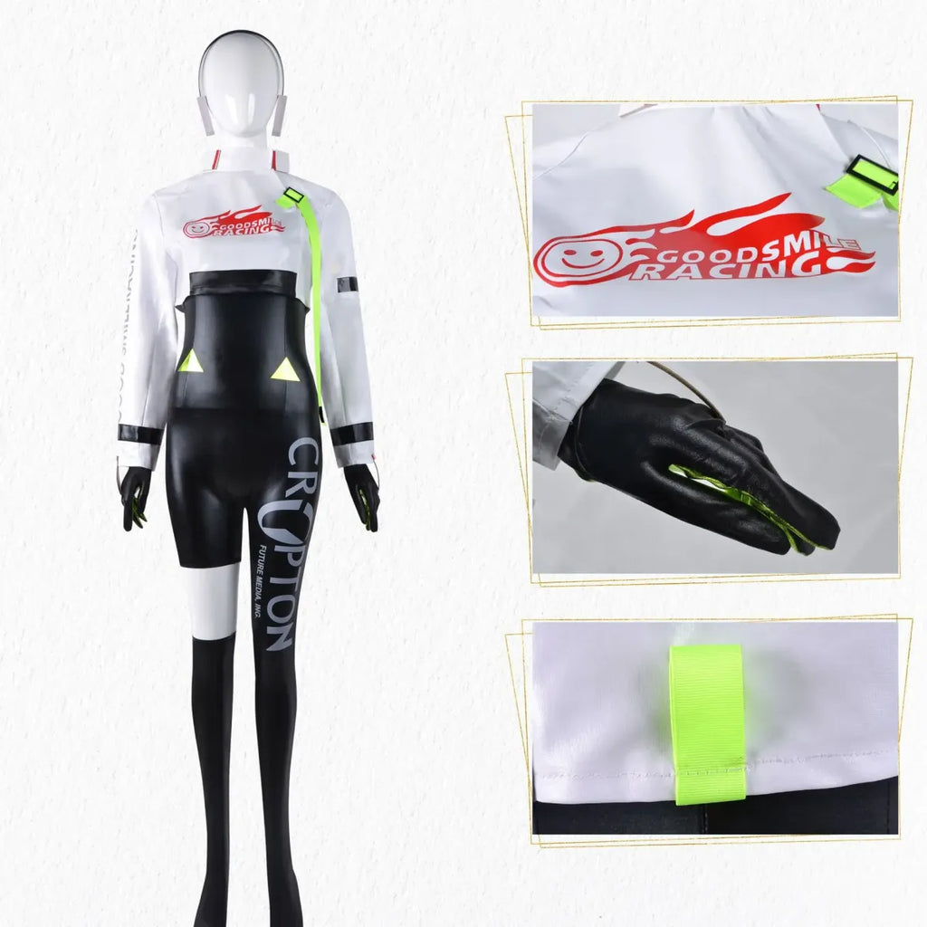 Hatsune Miku Racing 2022 Cosplay Costume – Full Bodysuit with Wig and Gloves - Anime - Cosplay - 3