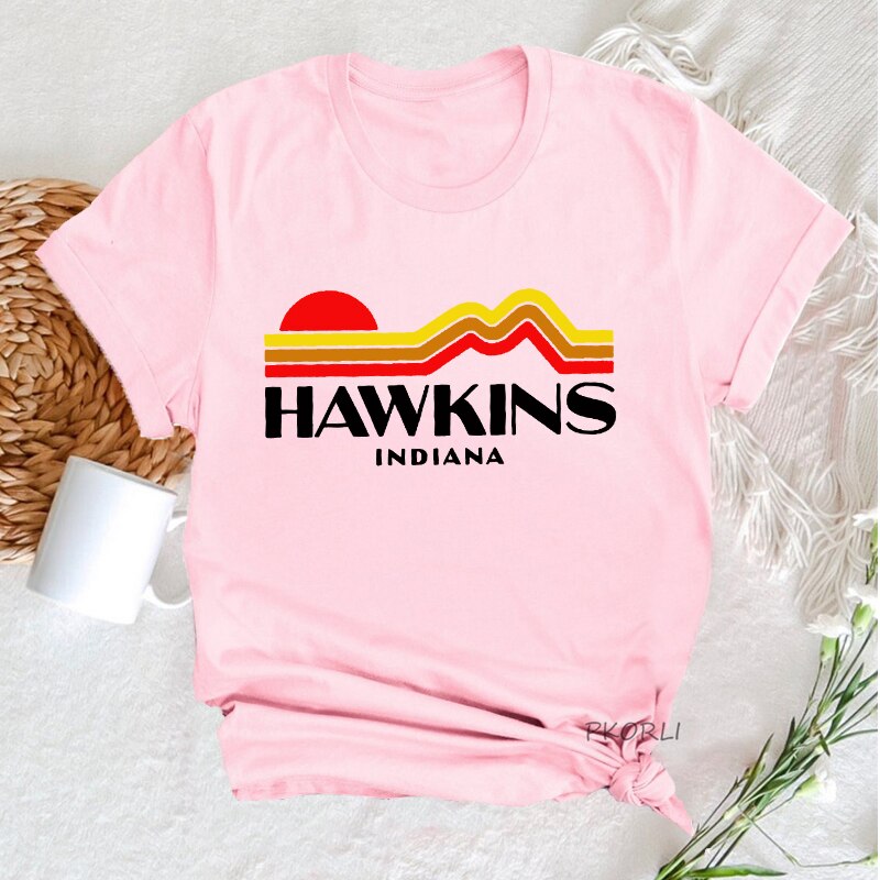 Hawkins Indiana Stranger Things T-Shirts - Pink / XXXL - T-Shirts - Shirts & Tops - 10 - 2024