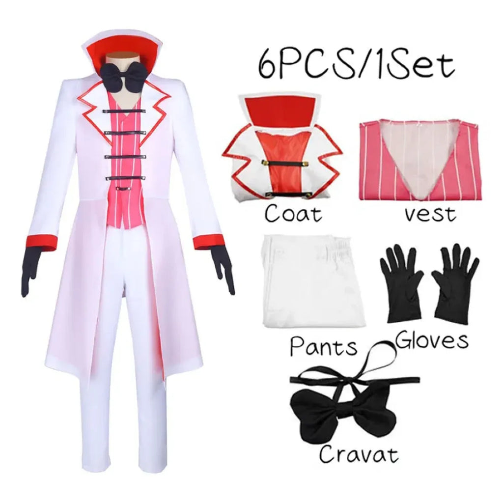 Hazbin Hotel Lucifer Cosplay Costume - Suit Vest Wig - Cosplay - Long - Cosplay - 12