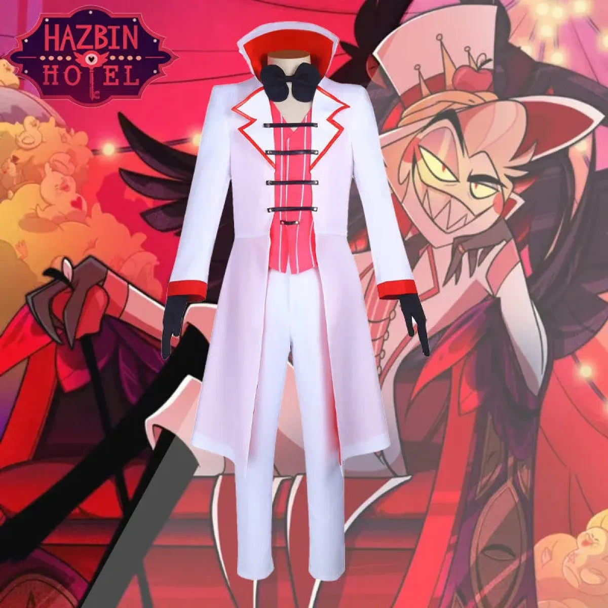 Hazbin Hotel Lucifer Cosplay Costume - Suit Vest Wig - Cosplay - Long - Cosplay - 2