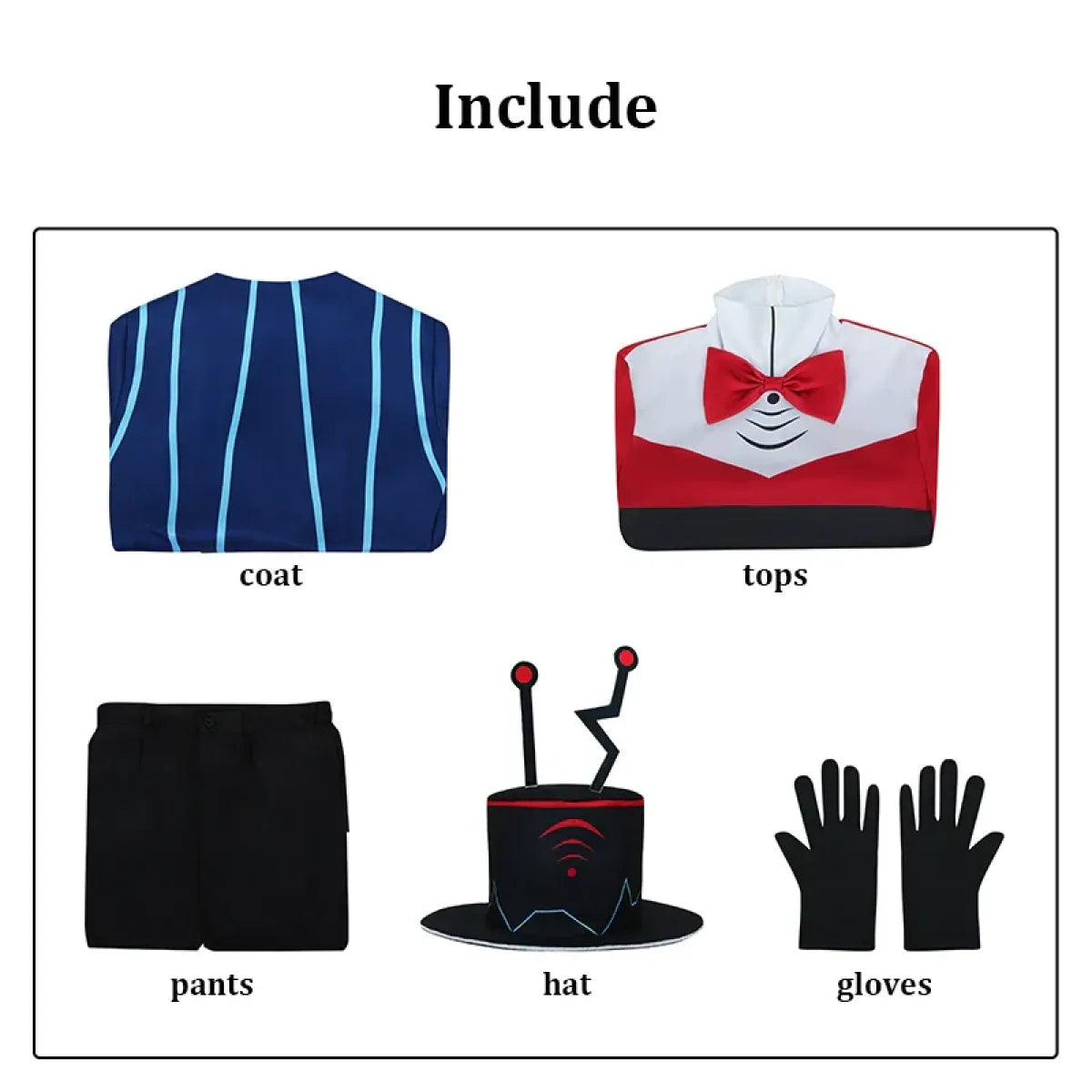 Vox Hazbin Hotel Cosplay Costume Set with Hat - Women’s Clothing & Accessories - Cosplay - 7
