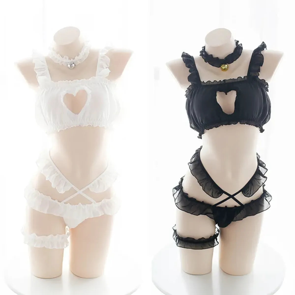 Sexy Lolita Heart Hollow-Out Lingerie Set - Women’s Clothing & Accessories - 1