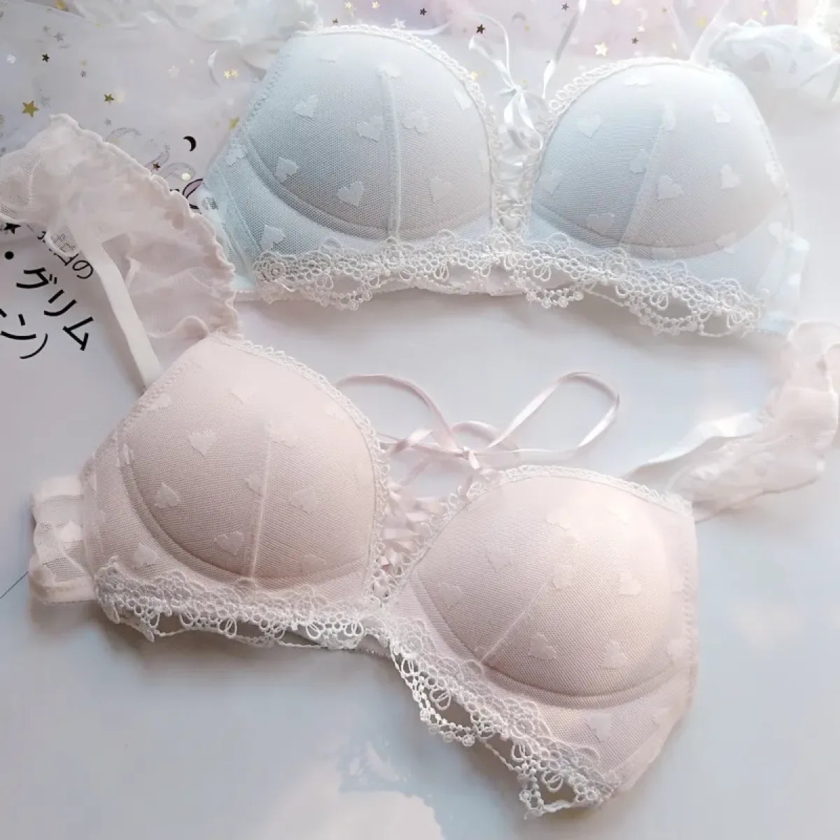Harajuku Kawaii Fashion Japanese Heart Lace Lingerie Set - Women’s Clothing & Accessories - 1