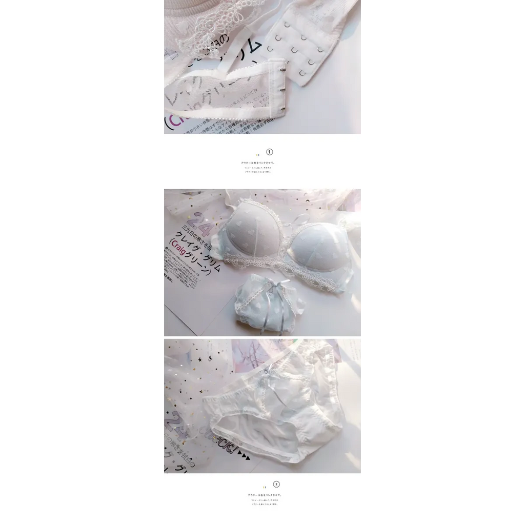 Harajuku Kawaii Fashion Japanese Heart Lace Lingerie Set - Women’s Clothing & Accessories - 11