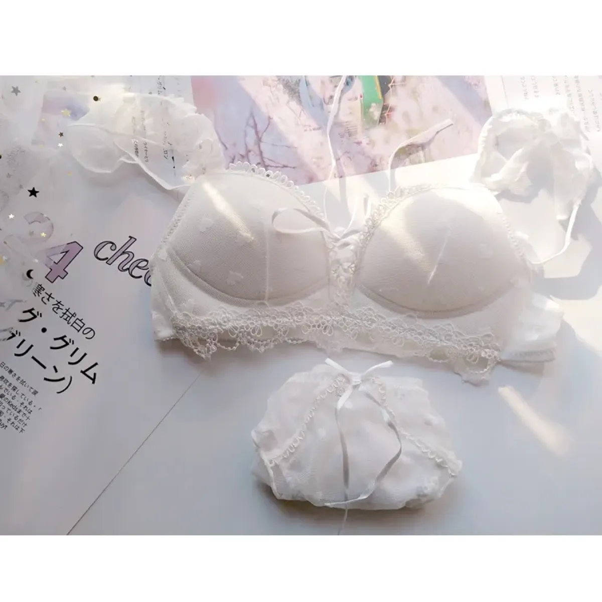 Harajuku Kawaii Fashion Japanese Heart Lace Lingerie Set - Women’s Clothing & Accessories - 12