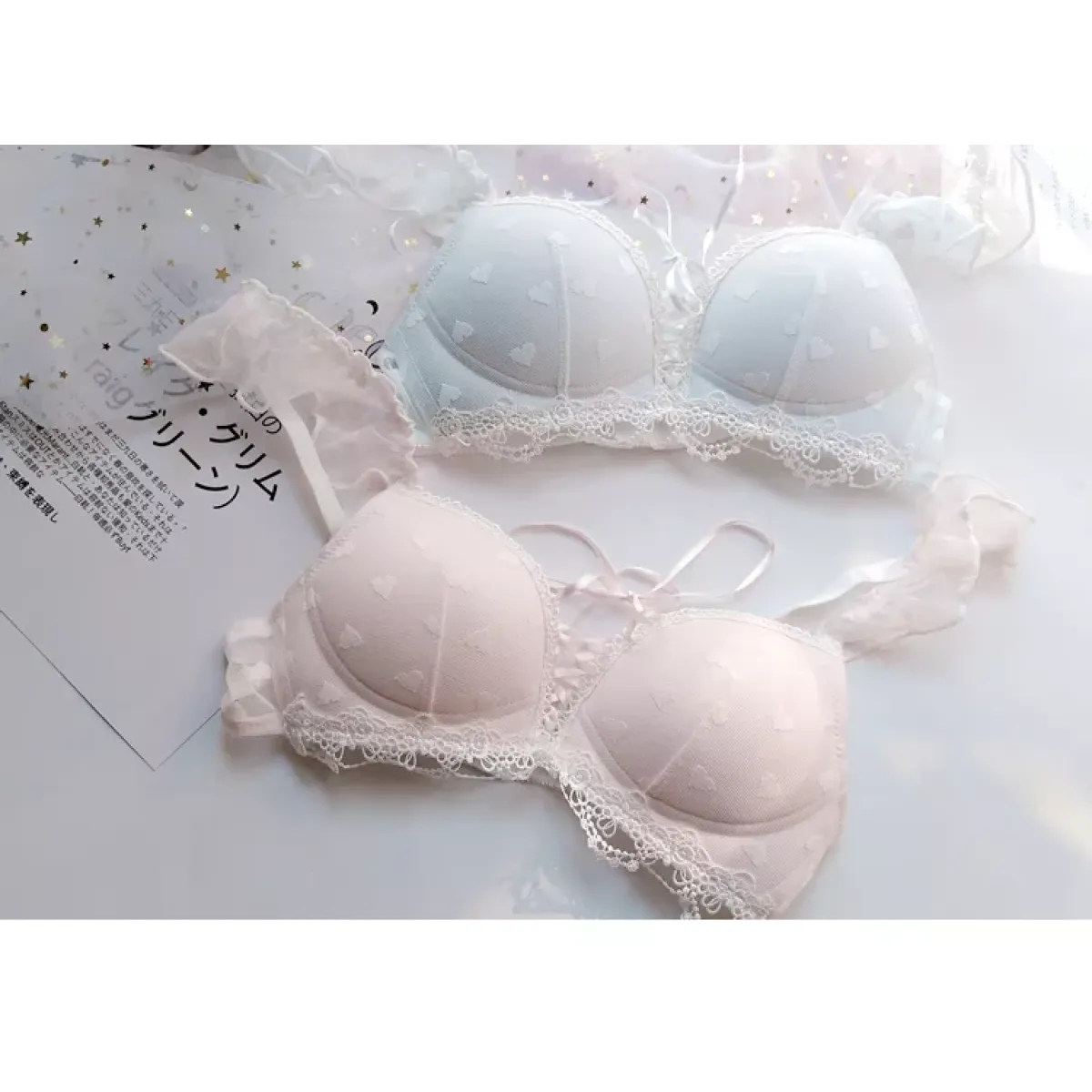 Harajuku Kawaii Fashion Japanese Heart Lace Lingerie Set - Women’s Clothing & Accessories - 7