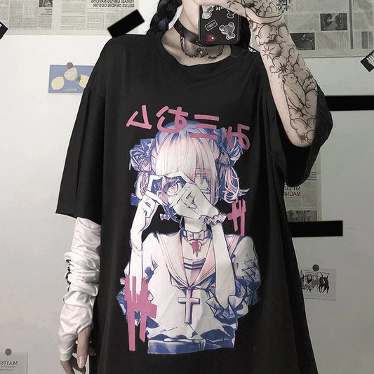 Heart Love Anime Oversized Tee - T-Shirts - Shirts & Tops - 1 - 2024