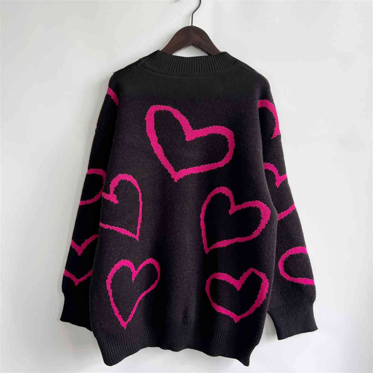 Heart Pattern Long Sleeve Sweater - Sweaters - Shirts & Tops - 4 - 2024